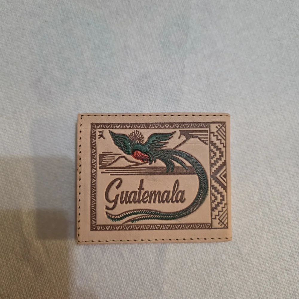 Guatemala Tan Wallet With El Quetzal National Bird